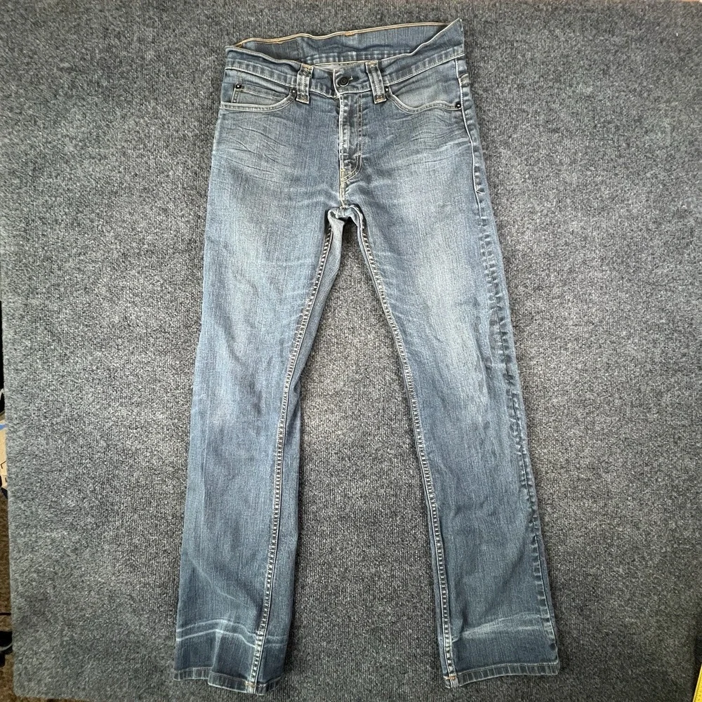 Levi's 506 Low Rise Slim Straight Jeans‎ 31x32 Light Wash Distressed Denim READ